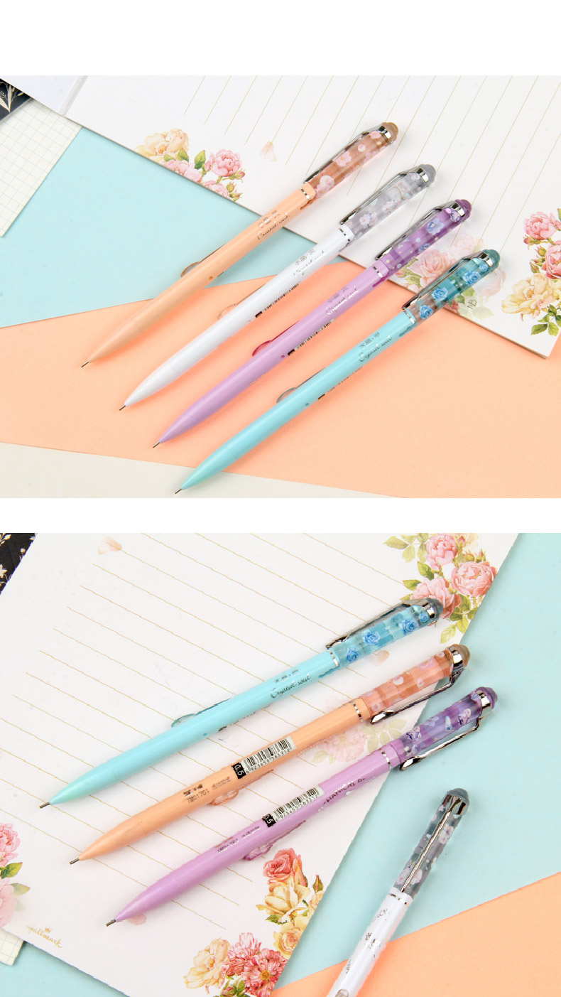 TM01761天卓 水晶灵 活动铅笔，宝石花卉图案，笔杆水晶装饰件。(图4)